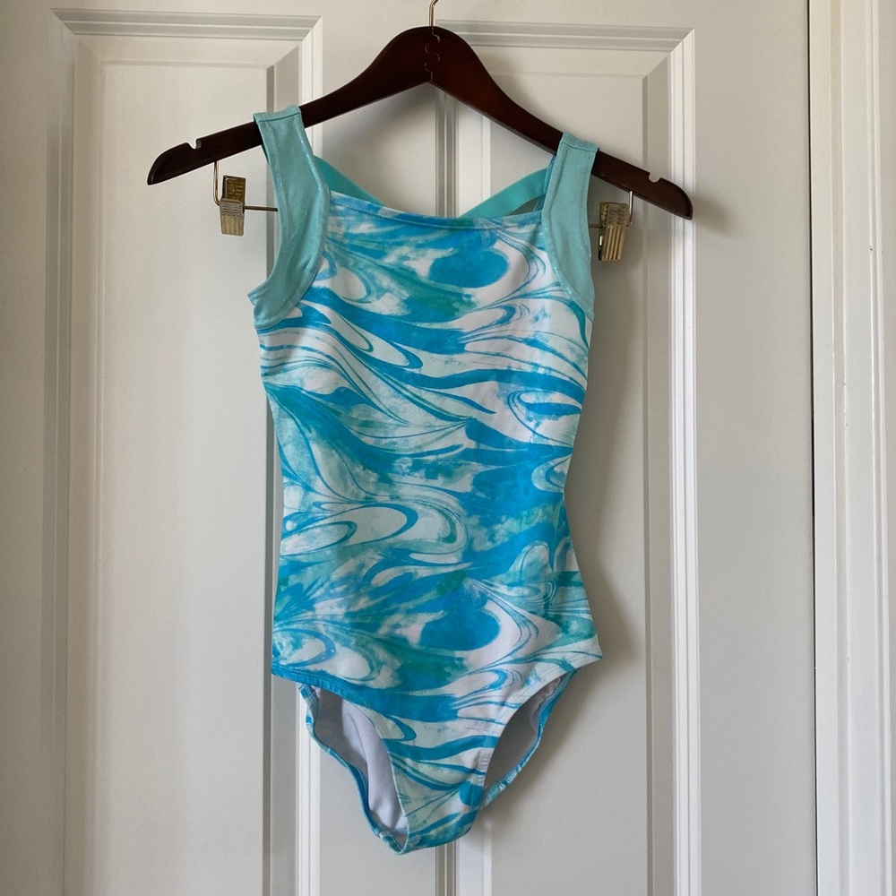 Justice Active Girls Size 12 Leotard Blue Marble